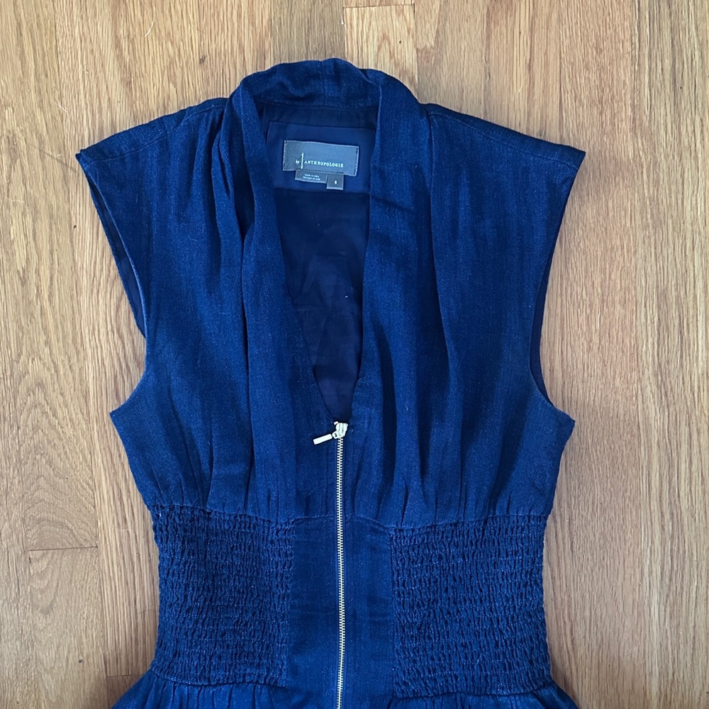 Anthropologie Navy Jean Dress - Picture 3 of 4